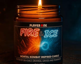 Fire & Ice | Mortal Kombat Inspired Candle | Sub Zero and Scorpion Candle