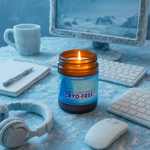 CryoFreeze - Overwatch 2 Mei Inspired 8oz Hand Poured Soy Wax Video Game Candle Gamer Gift