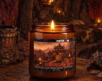 Emberclaw Hold | WoW Midnight Candle | Hand-Poured Soy | Warcraft Horde Gift