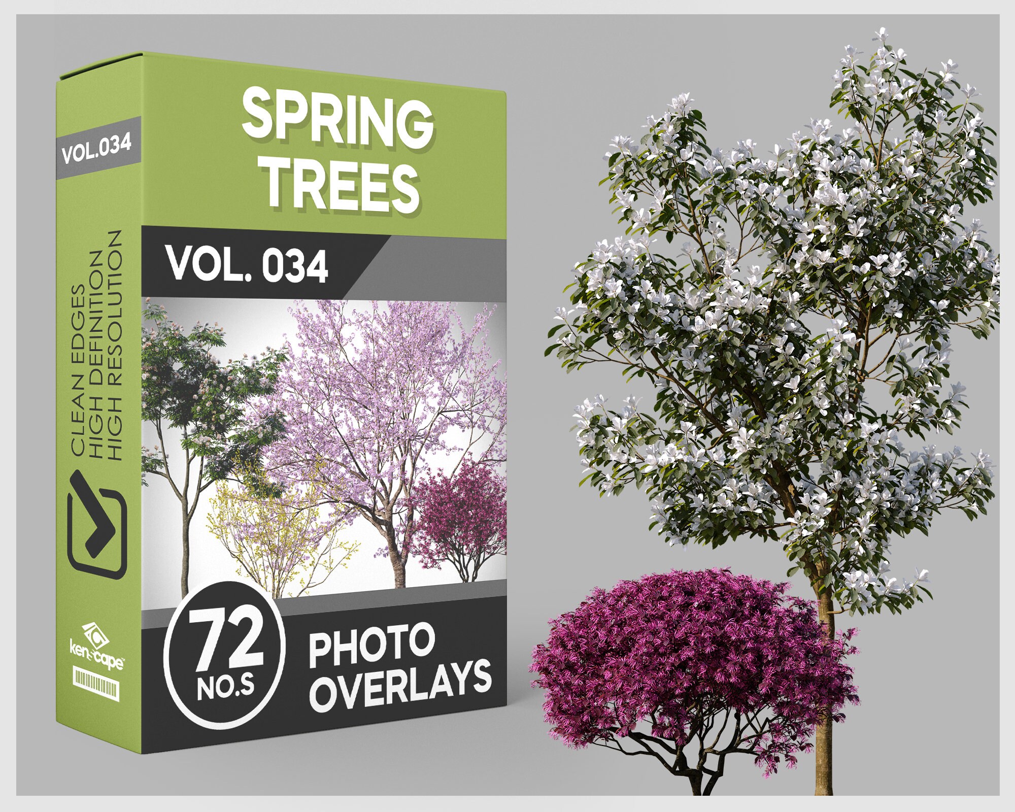 72 Spring Trees Photo Overlays for Photoshop, Trees, Plants, Cutouts ...