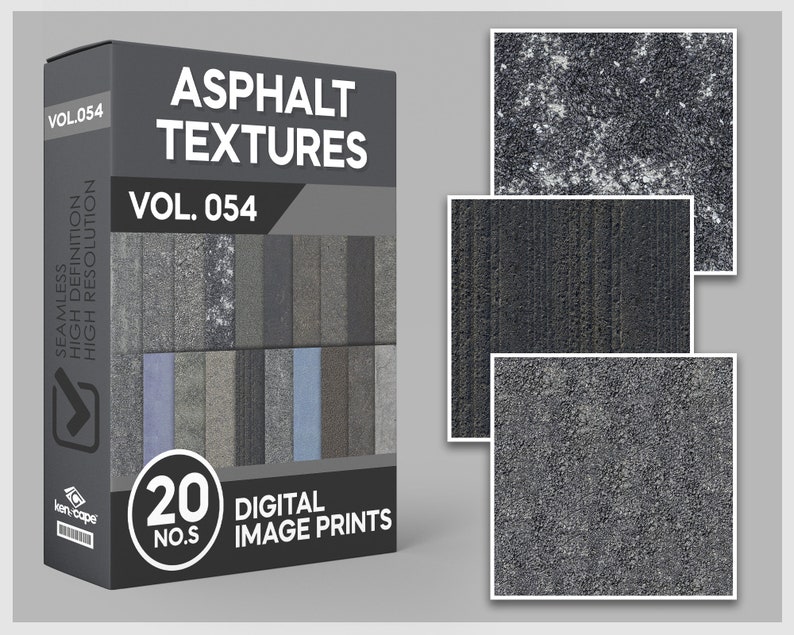 20 Seamless Asphalt Textures, Asphalt Digital Paper, Road Texture ...