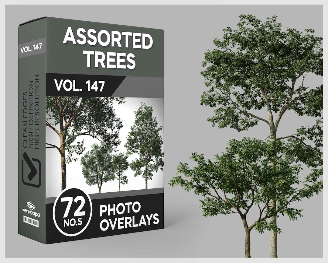 72 Assorted Trees Photo Overlays for Photoshop, Trees, Plants, Cutouts ...