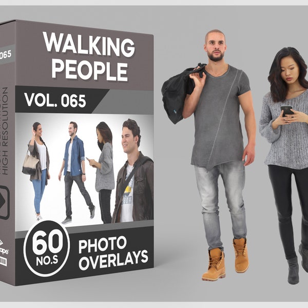 60 Walking People Photo Overlays for Photoshop, People, Cutouts, Scrapbooking, PNG Overlays, Digital Downloads