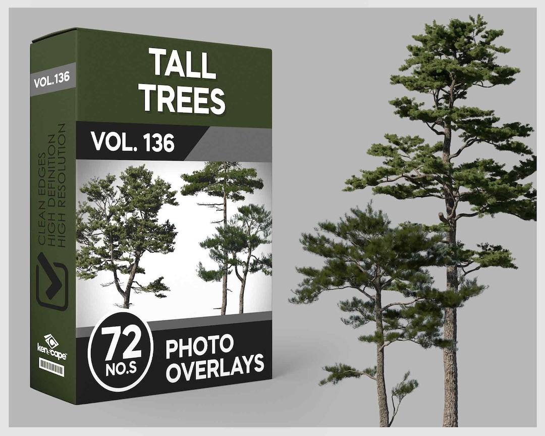 72 Tall Trees Photo Overlays for Photoshop, Trees, Plants, Cutouts ...