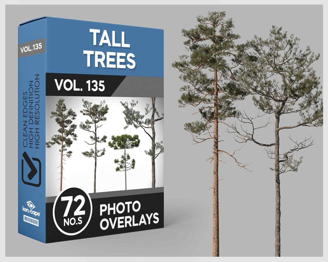 72 Tall Trees Photo Overlays for Photoshop, Trees, Plants, Cutouts ...