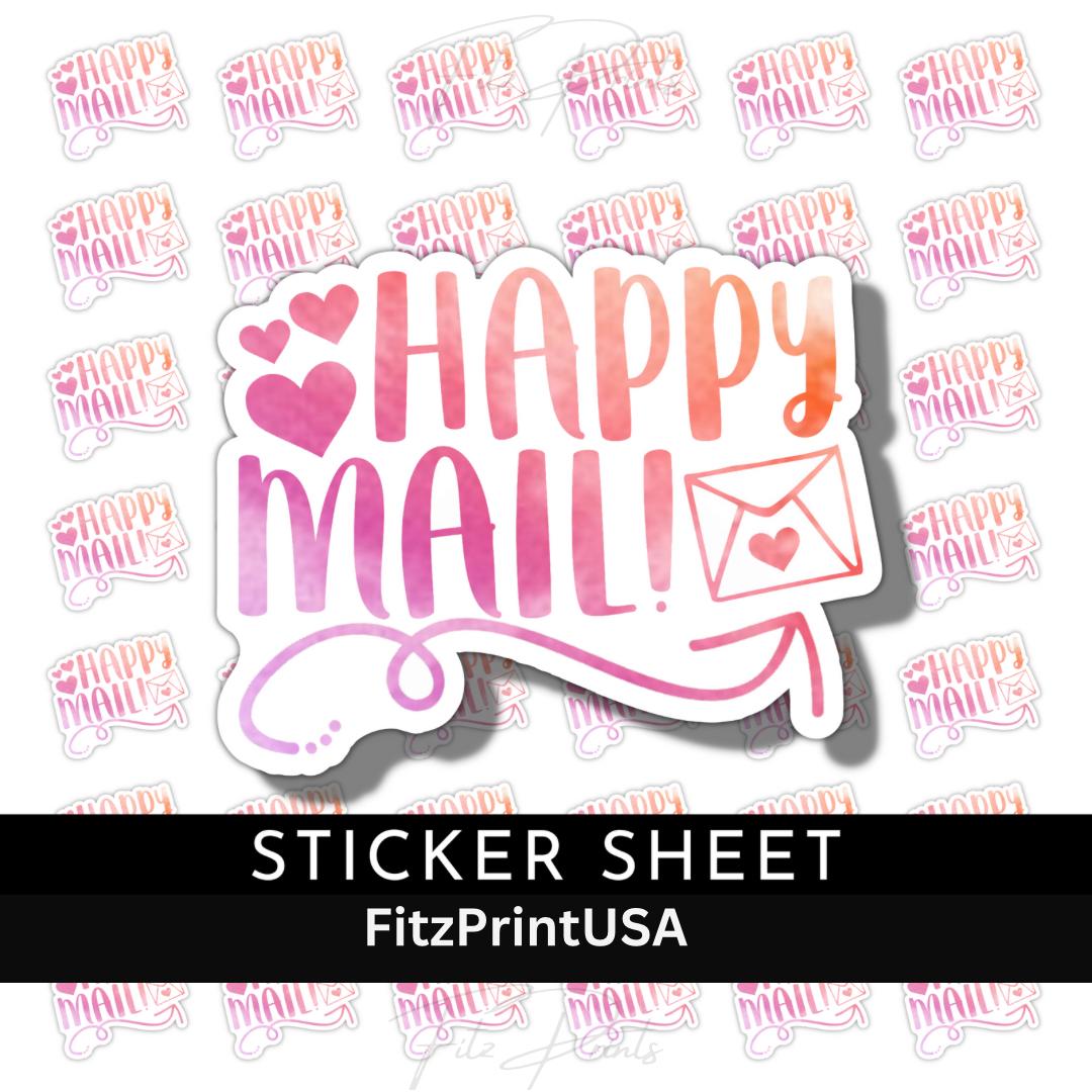 Email Marketing Sticker Happy Mail Sticker Sheet,thank You Sticker Sheet, Small Business ...