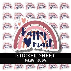 Happy Mail Thank you sticker sheet, business stickers, happy mail sticker , packing stickers, small business marketing stickers
