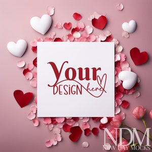 Valentinstagskarten-Mockup.  Leere Karte Mockup Card Mock up Grußkarte Valentinstag Kartenvorlage Mockup Mock up