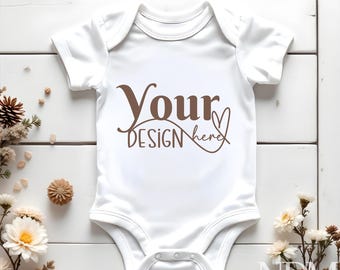 Infant Bodysuit Mock ups Boho White Baby Bodysuit Mockup Bodysuit Styled Photography Kids Mock up Bundle Kids Tshirt Mockup