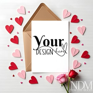 Valentinstagskarten-Mockup.  Leere Karte Mockup Card Mock up Grußkarte Valentinstag Kartenvorlage Mockup Mock up