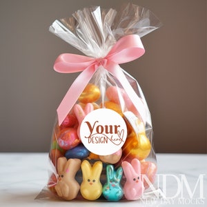 Round Tag Mockup White Sticker Label Mockup Cookie Mockup Favor Mockup Easter Mockup Photo Mock up Cookie Candy Mockup Bunnies easter Mockup