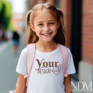 Kids Bella s 3001 White Kids Shirt Mockup Girls T-Shirt Mock up White Tshirt Mockup Toddler Tshirt Mock Ups Tshirt Mockup School Mockup