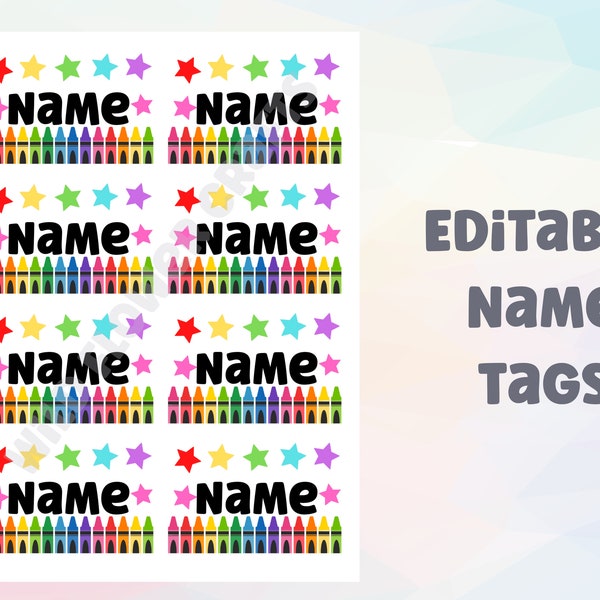 Editable name tags template. A4. Canva edit