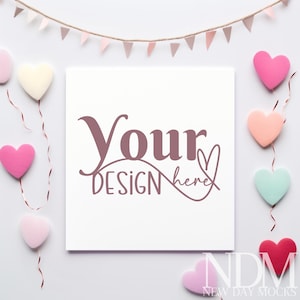 Valentinstagskarten-Mockup.  Leere Karte Mockup Card Mock up Grußkarte Valentinstag Kartenvorlage Mockup Mock up