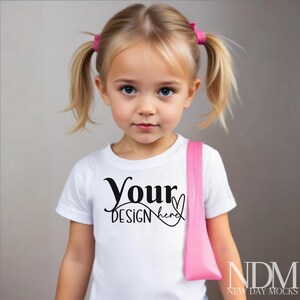 Kids Bella s 3001 White Kids Shirt Mockup Girls T-Shirt Mock up White Summer Mockup Toddler Tshirt Mock Ups Tshirt Mockup flowers