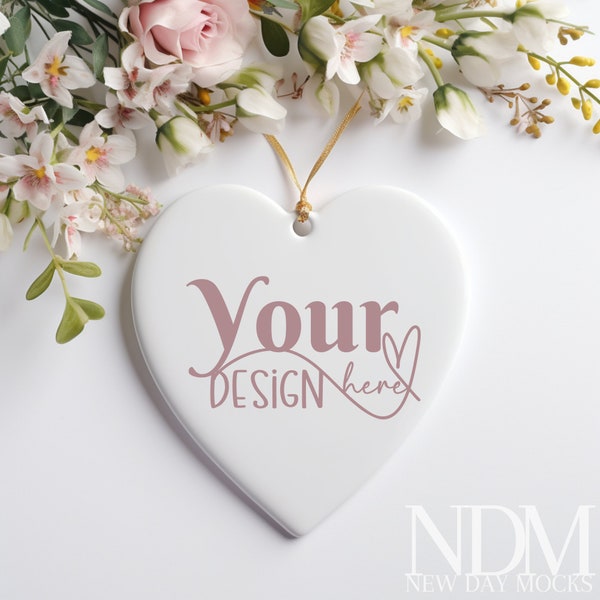 Ceramic heart Mockup Blank White heart Ceramic Valentines Ornament Mockup Ornament Mockup Mock ups Canva Mock up Bundle