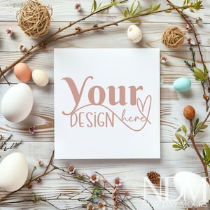 Osterkarten Mockup.  Leere Karte Mockup Karte Mock up Grußkarte Ostern Kartenvorlage Mockup Mock up Osterkarte Design