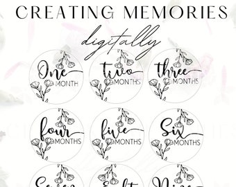 Beautiful Floral Baby Rounds svg, Baby Milestone Rounds SVG, Baby Rounds SVG, Glowforge Baby Cricut Silhouette Cut Files svg, Milestone svg,