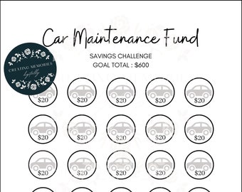Car Maintenance Fund, Saving Challenge, Printable,Planner, Sinking Fund, Debt Free, Savings, Cash Envelopes, Money Saving, Budget, Car Debt