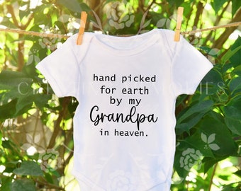 Handpicked For Earth By Grandpa In Heaven svg, Baby Shower Gift, Guardian Angel, Instant Download, Baby svg, Cut File, In Memory of Grandpa
