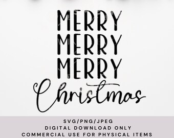 Merry Christmas SVG, Cricut File, Wood Sign Stencil, Holiday Design, Christmas SVG, Christmas Sign SVG, Farmhouse Christmas File