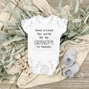 Handpicked For Earth By Grandpa In Heaven svg, Baby Shower Gift, Guardian Angel, Instant Download, Baby svg, Cut File, In Memory of Grandpa