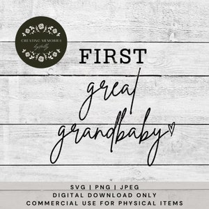 Eerste grote Grandbaby SVG, baby douchegift, Instant Download, zwangerschap aankondiging, cut-bestand, baby SVG