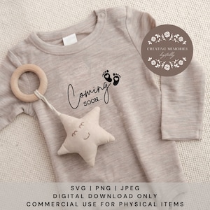 Coming soon SVG, Baby Shower Gift, Instant Download, Pregnancy Announcement 3