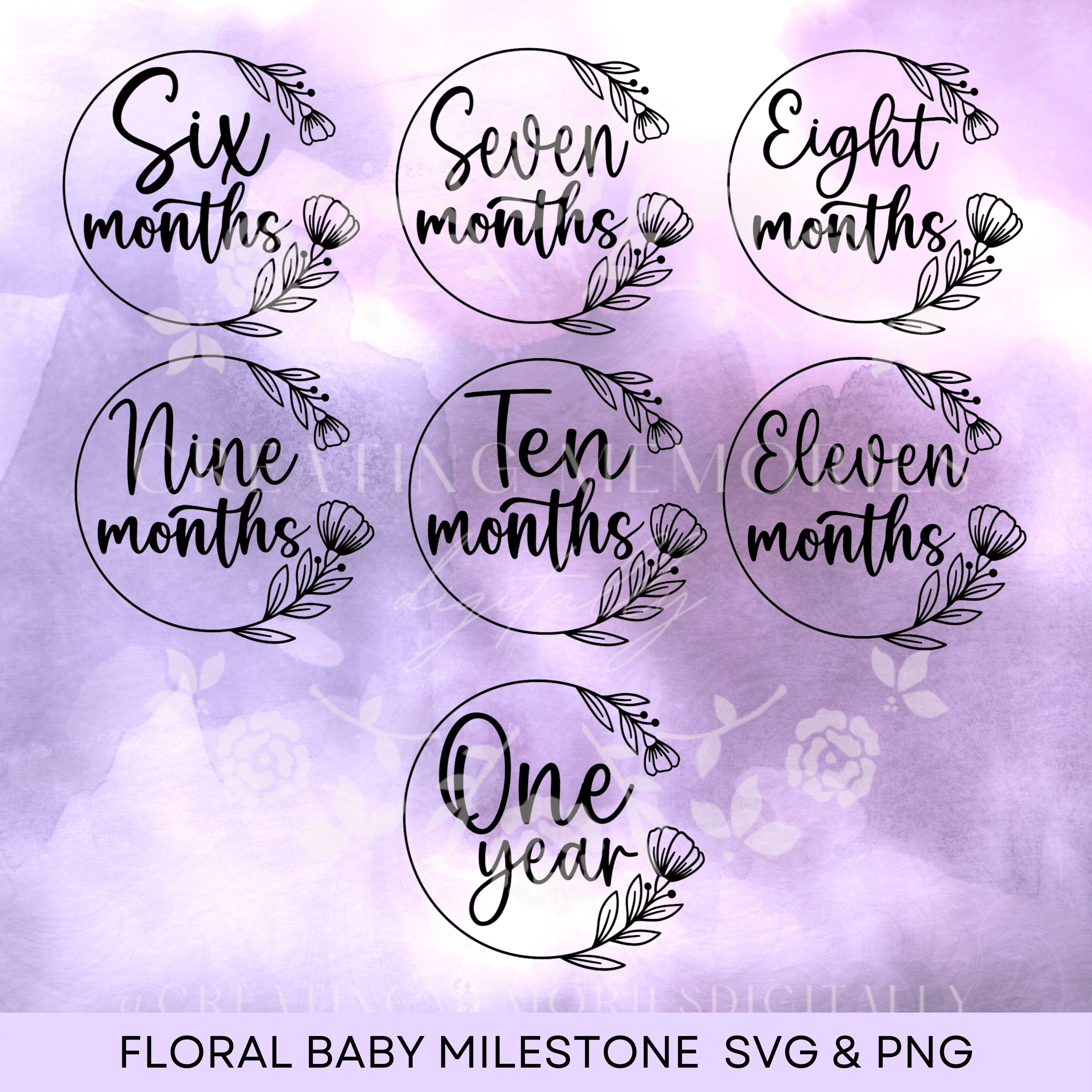 Floral Baby Rounds Svg, Baby Milestone Rounds SVG, Baby Rounds SVG PNG ...