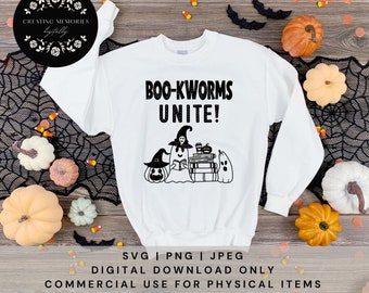 Boo-kworms Unite, Fall SVG, Teacher Halloween SVG , Teacher svg , Cut file for teachers, Fall Decor, Halloween Sayings, Classroom DIY Decor