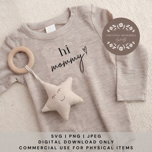 Hola mamá SVG, regalo de Baby Shower, descarga instantánea, anuncio de embarazo, archivo recortado