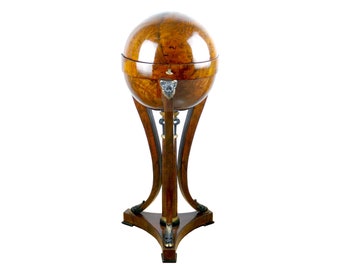 Original Biedermeier globe table, mahogany, around 1840, antique