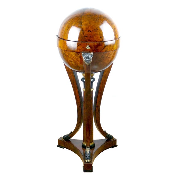 Table globe Biedermeier originale (table à boules), acajou, vers 1840, antique