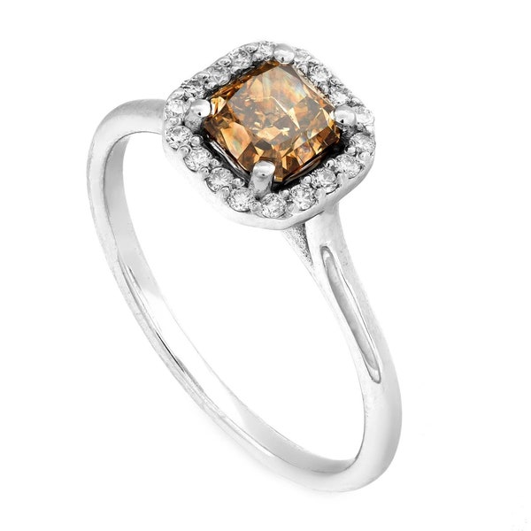 Natural Diamond Ring, 14kt Weißgold, 1,02ct Diamanten