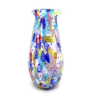 Murano glass vase, murrine, 22 cm high