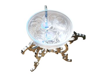 Muller Freres glass bowl on stand, Art Deco