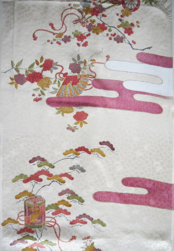 Japanese KIMONO FABRIC 80s Silk Fabric for Sewing Quilting Etsy