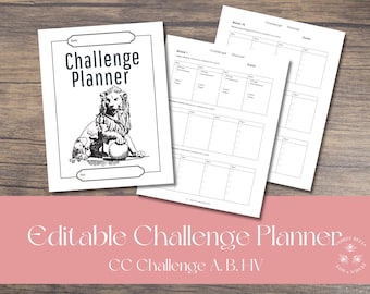 Editable Challenge Planner PDF, Works for all Challenge Levels