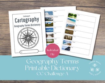 Geography Terms Dictionary: Individual File, Cartography Challenge A (Digital Download)