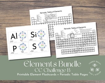 Elements Bundle: 20 Element Flashcards + Periodic Table Coloring Pages | Chemistry PDFs