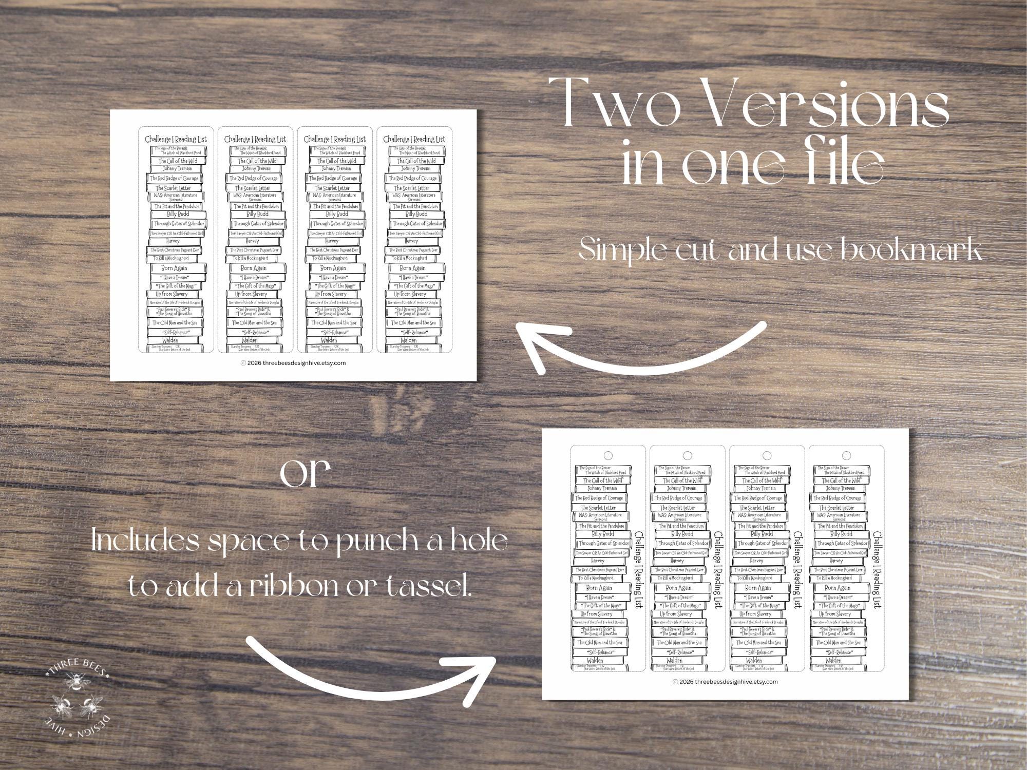 Challenge 1 Exposition Book List Bookmark (digital PDF) - Etsy