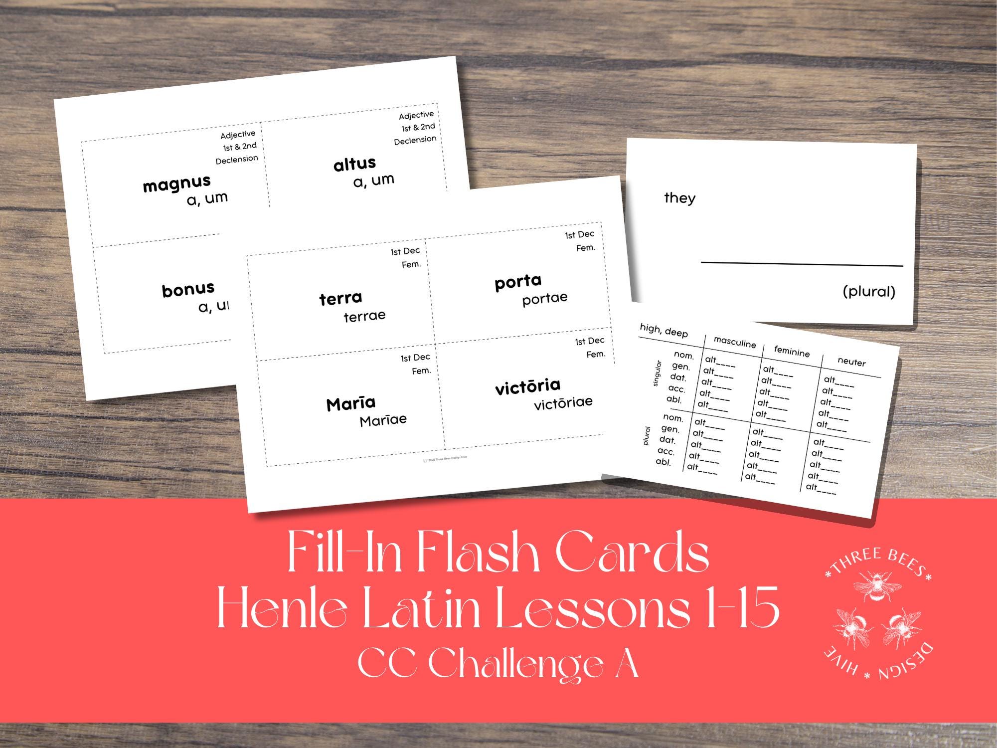 Challenge A Latin Fill-in Flashcards: Henle Lessons 1-15 (digital ...