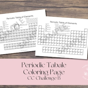 Simplified Periodic Table Coloring Page | Chemistry Science Printable (PDF)