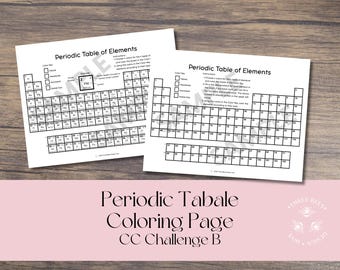 Simplified Periodic Table Coloring Page | Chemistry Science Printable (PDF)