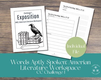 Challenge 1 Words Aptly Spoken American Literature Workspace: Individual File, Printable CC Exposition Strand