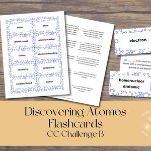 Discovering Atomos Flashcards: Digital Download | Challenge B Research