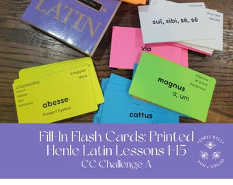 Challenge A Latin Fill-In Flashcards: Printed, Henle Latin Lessons 1-15
