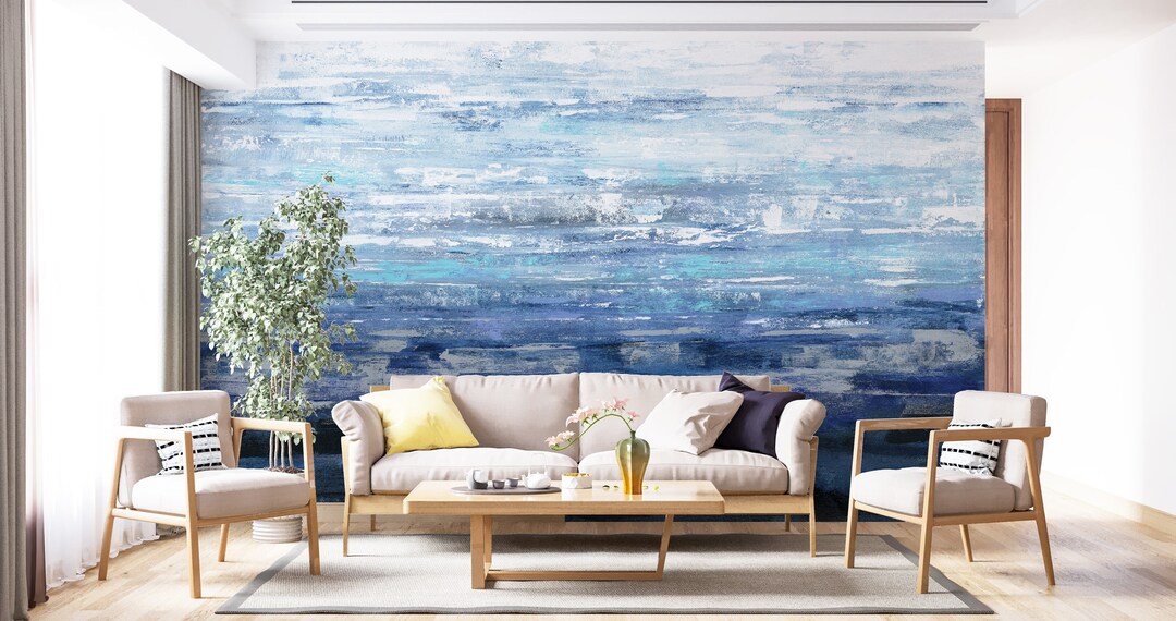 Sea Water Wave Wall Mural Peel and Stick Wallpaper Carta Da - Etsy