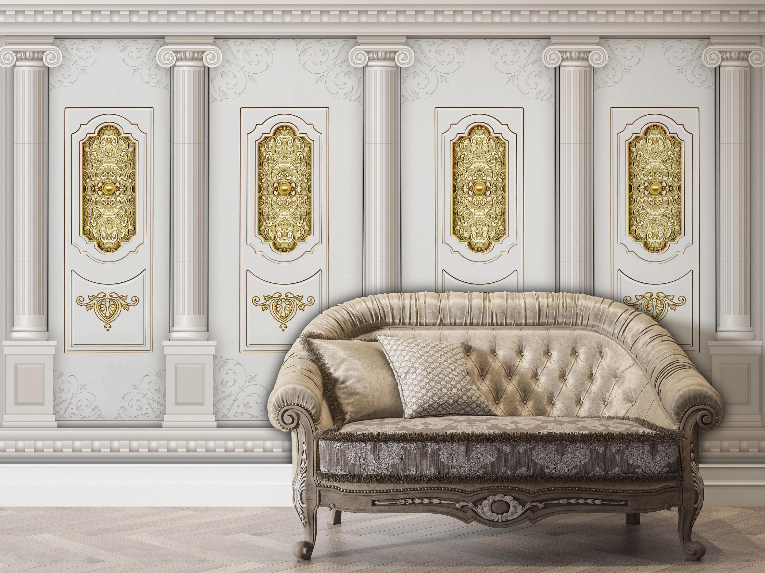 Ancient Rome Columns Realistic Mural, Easy Wallpaper, Carta Da Parati ...