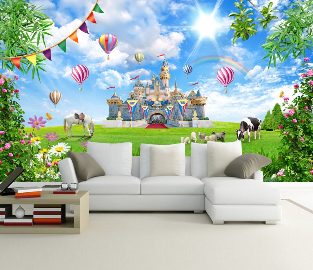 3D Wallpaper for Kids Room 3D Castle Fairy Tale Murals Air - Etsy